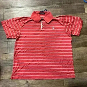 Chaps Golf Polo Shirt Mens XLarge Red Stripes Preppy VINTAGE